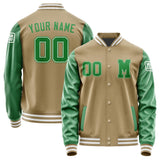 Custom Light Khaki Emerald Green Jacket
