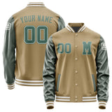 Custom Light Khaki Blue Green Jacket