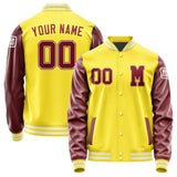 Custom Light Yellow Crimson Red Jacket