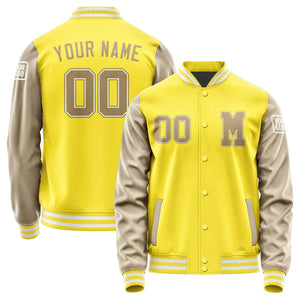 Custom Light Yellow Light Khaki Jacket Jb2626252618251818