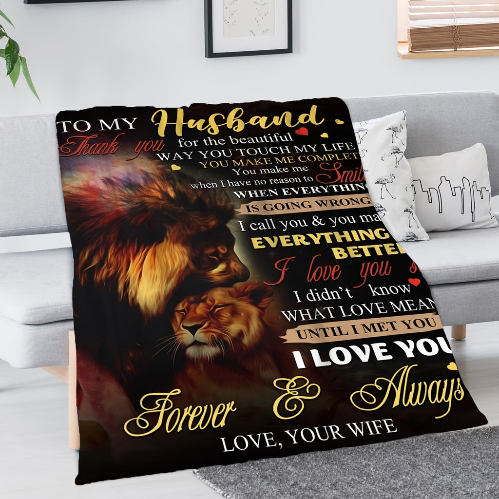 Blanket for Husband Gifts - Thank you for the beautiful way you touch my life, I love you so - From Wife, Birthday, Anniversary, Everyday Encouragement, Inspirational