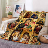 Religious Gifts Blanket - Mother of God with Jesus - From Family, Christmas, Holiday, Inspirational, Faith