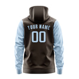 Custom Brown Light Blue Hoodie 0101080801B31708