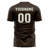Custom Brown Cream Soccer Jersey