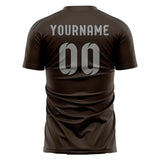 Custom Brown Gray Soccer Jersey