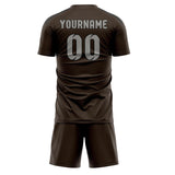 Custom Brown Gray Soccer Set