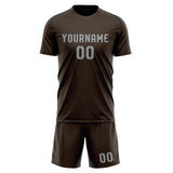 Custom Brown Gray Soccer Set