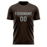 Custom Brown Gray Soccer Jersey