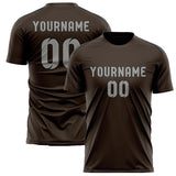 Custom Brown Gray Soccer Jersey
