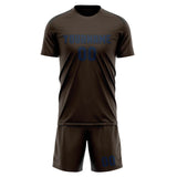 Custom Brown Blue Soccer Set