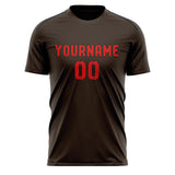 Custom Brown Orange Red Soccer Jersey