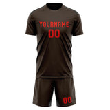 Custom Brown Orange Red Soccer Set