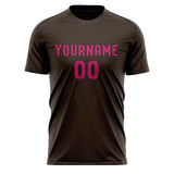 Custom Brown Pink Soccer Jersey