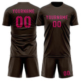 Custom Brown Pink Soccer Set
