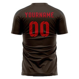 Custom Brown Red Soccer Jersey