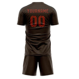 Custom Brown Coral Red Soccer Set
