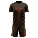 Custom Brown Coral Red Soccer Set