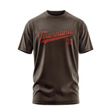 Custom Brown Coral Red T-Shirt