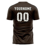 Custom Brown White Soccer Jersey