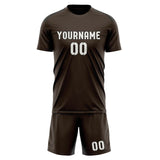 Custom Brown White Soccer Set