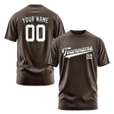 Custom Brown White T-Shirt
