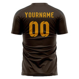 Custom Brown Yellow Soccer Jersey