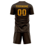 Custom Brown Yellow Soccer Set