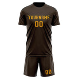 Custom Brown Yellow Soccer Set