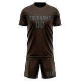 Custom Brown Dark Grey Soccer Set