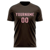 Custom Brown Light Pink Soccer Jersey