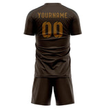 Custom Brown Khaki Soccer Set
