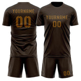 Custom Brown Khaki Soccer Set