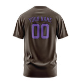 Custom Brown Light Purple T-Shirt
