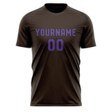 Custom Brown Light Purple Soccer Jersey