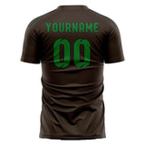 Custom Brown Emerald Green Soccer Jersey