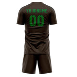 Custom Brown Emerald Green Soccer Set