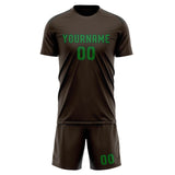 Custom Brown Emerald Green Soccer Set