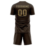 Custom Brown Light Khaki Soccer Set