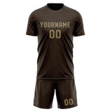 Custom Brown Light Khaki Soccer Set