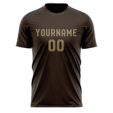 Custom Brown Light Khaki Soccer Jersey