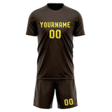 Custom Brown Light Yellow Soccer Set