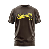 Custom Brown Light Yellow T-Shirt