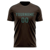 Custom Brown Blue Green Soccer Jersey