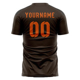 Custom Brown Orange Soccer Jersey