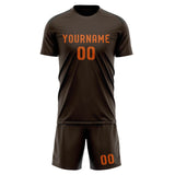 Custom Brown Orange Soccer Set