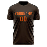 Custom Brown Orange Soccer Jersey