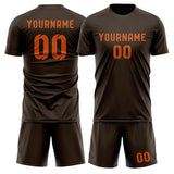 Custom Brown Orange Soccer Set