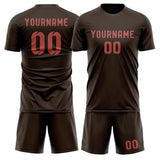 Custom Brown Copper Rose Soccer Set