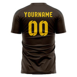 Custom Brown Gold Soccer Jersey