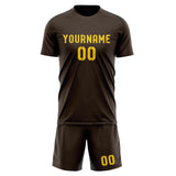 Custom Brown Gold Soccer Set